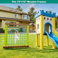 Climbing Net for Kids with Installation Base for 72″ × 72″ Wooden 72″ X 72″