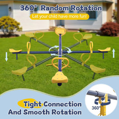 Seesaw for Kids Outdoor, Heavy Duty 250LB 360° Rotating Seesaw Outdoor Teeter To