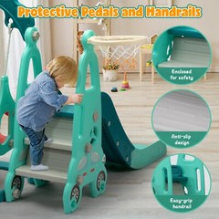 5 in 1 Toddler Slide and Swing Set, Indoor and Outdoor Kids Playset for Toddlers