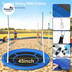 Heavy Duty 500Lbs Saucer Swing Set – Outdoor Metal Frame Playground Equipment fo