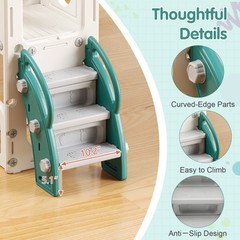8 in 1 Toddler Slide Set, Kid Slide with Basketball, Indoor Playset for 1-3