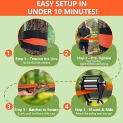 Zip Line Slackline Kit for Kids and Adults – Ninja Course Zipline with 65ft