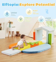 10-Piece Soft Foam Climbing Blocks Set with Ramp & Stairs for Toddlers – Indoor