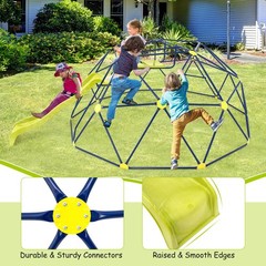 13.3 FT Climbing Dome Geometric Dome Climber with Extended Wavy Slide