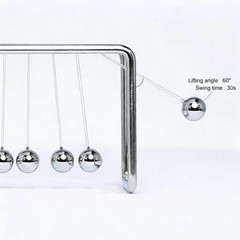 CERROPI Newtons Cradle, 25S+ Swing Time, Newton’s Pendulum 5 Balance Balls,…