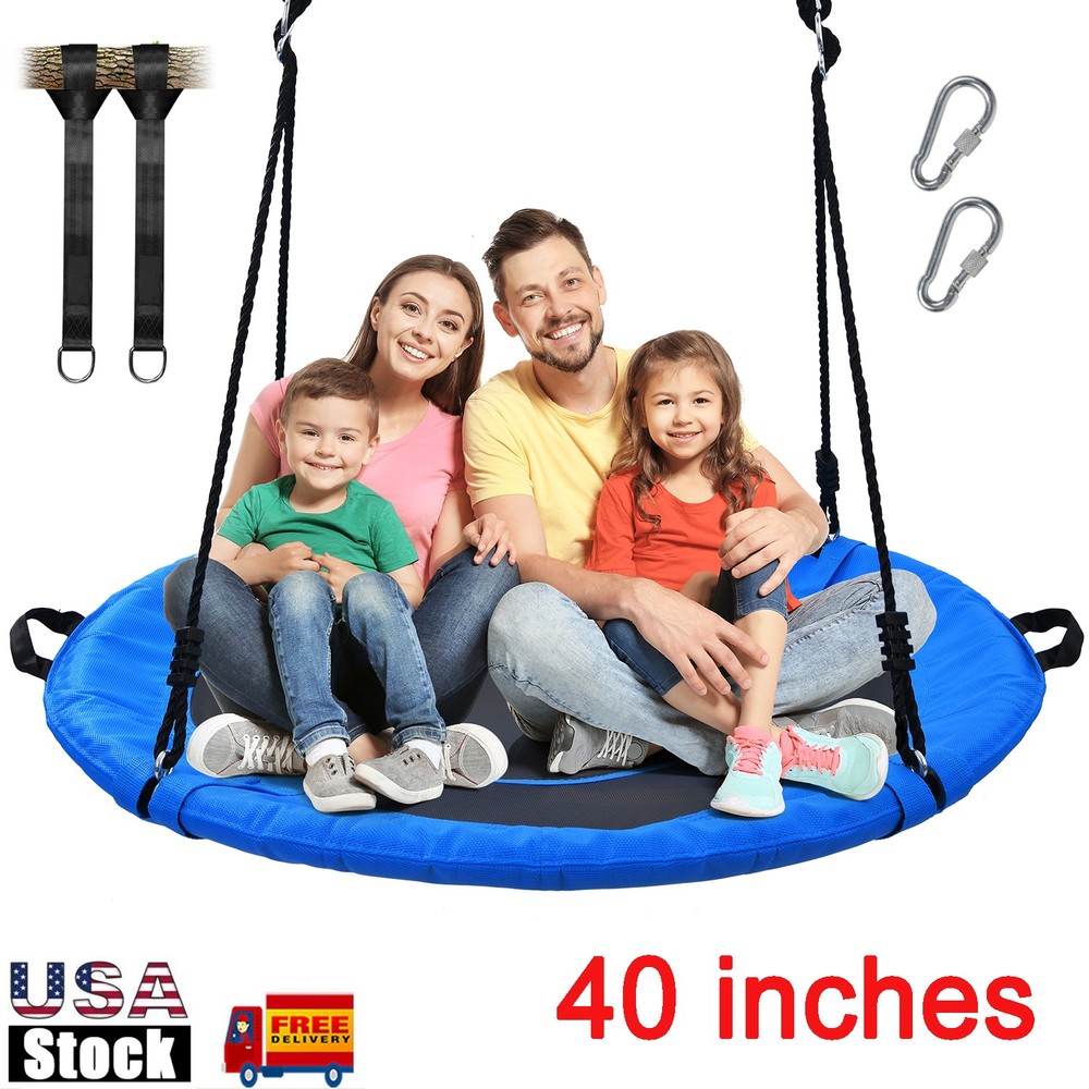 700lb 40″ Saucer Tree Swing Set for Kids Adults Waterproof Textilene Round Swing