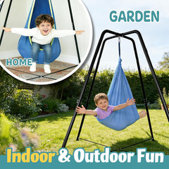 Heavy-Duty Sensory Swing with Stand – Indoor/Outdoor Hammock Chair, 350LBS Blue