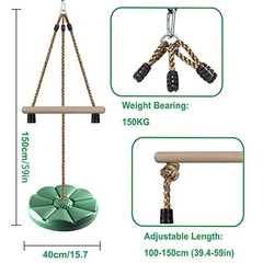 Disc Swing for Kids Height Adjustable Gym Monkey Bars