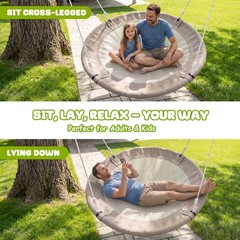 60″ Saucer Tree Swing Set for Kids Adults 700lb Heavy Duty Outdoor Backyard Fun