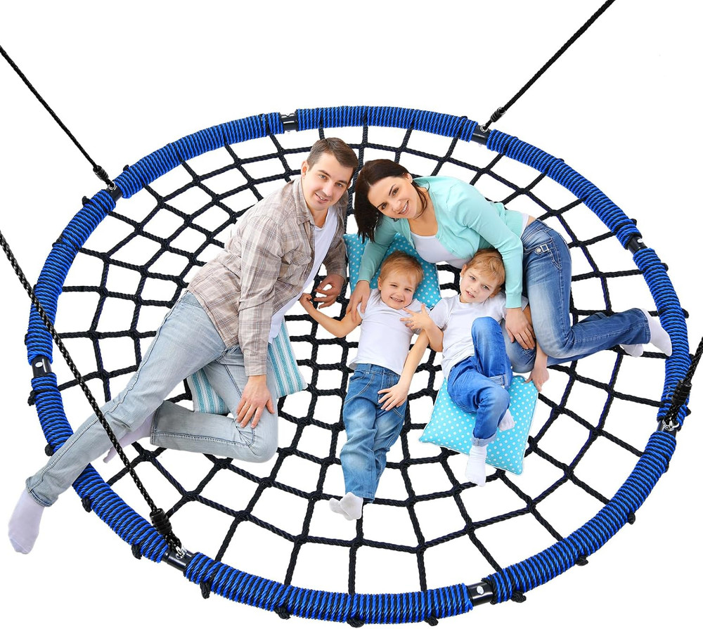 Trekassy 60″ Large Spider Web Saucer Tree Swing for Kids & Adults, 750Lbs Heavy