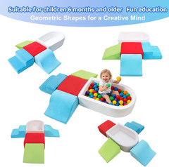 5Pcs Foam Climbing Blocks for Toddlers, Indoor Soft Climbing Toys with Ball Pit