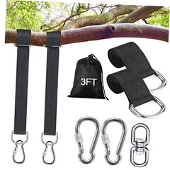 Safe Tree Swing Hanging Straps Kit/10FT/15FT/20FT, Heavy Duty Holds 3FT black