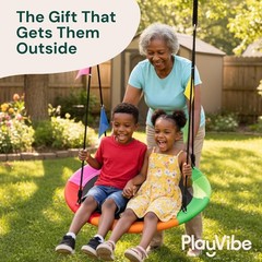 40″ Saucer Swing for Kids Outdoor – Gifts for Indoor Playroom & Birthday – Tr…