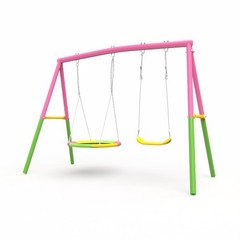swing Backyard swing set, 440-pound heavy A-shaped metal frame