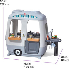 Step2 Adventure Camper Kids Playhouse, Indoor/Outdoor Playset with Kitchenette,