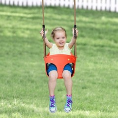 High Back Full Bucket Toddler Swing Seat with Adjustable Rope and Carabiners,…