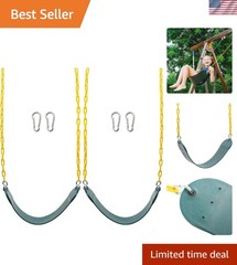 2PCS Swings Seats Heavy Duty with 66″ Chain, Playground Swing Set Accessories…