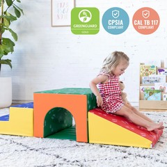 ECR4Kids SoftZone Single Tunnel Climber, Toddler Playset, 3-Piece