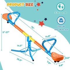 Seesaw -Teeter Totter for Kids Ages 3-8 -Toddler Seesaw with 360° Swivel-Sit …
