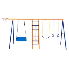 Uimoso Swing Sets for Backyard 6 in 1 Swing Set 440lbs Capacity Metal Swingset