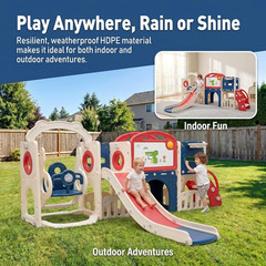 Toddler Playsets Slide for Backyard Indoor 12-In-1 | Swing Set Outdoor Freestand