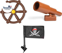 Playground Accessories for Kids Outdoor Playset with Pirate Ship Playhouse Wheel