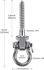 Heavy Duty Swing Hangers with Bearings – Set of 2 Stainless Steel 304 Screw Brac