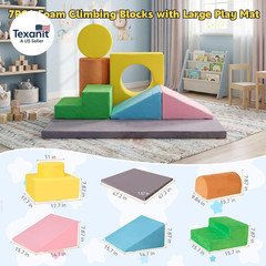 7-Piece Foam Climbing Blocks for Toddlers, Toddler Climbing Toys Indoor, Climb a