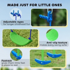 2-in-1 Kids Metal Swing Set for Backyard