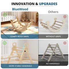 Pikler Triangle Set, Toddler Climbing Toys Indoor 7in1 Foldable