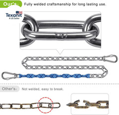4-Pack 65″ Stainless Steel Swing Chains with Handle Grip Sleeve and Quick Connec