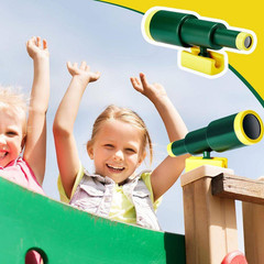 Playground Accessories Pirate Ship Playset with Wheel Telescope Safety Handles T