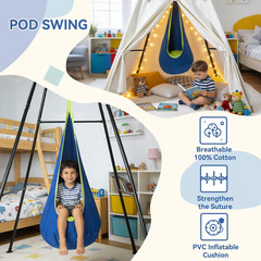 Swing Stand Frame with Sensory Pod Swings and Kids Tent,Play Tent,Heavy Duty Met