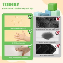 TODIBY Foam Blocks Yellow Green 12 Pc