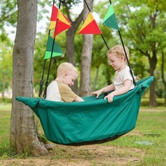 Large Platform 53” RPET Boat-Shaped Swing, Canoe Tree Swing for , Eco-Friend…