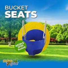 SWING SET STUFF HIGHBACK FULL BUCKET SEAT BLUE toddler playground accessory 0001