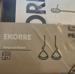IKEA EKORRE Gym Rings Kids Swing Rope Wooden Handles Climbing Set EUC