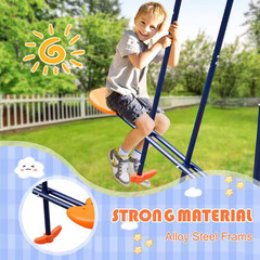 123 In. Metal 440 Lbs. Load Capacity Swing Stand with 2-Seats and 1-Swing Glider