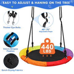 10FT Climbing Dome with Swing Set, Kids Dome Climber Jungle Gym Outdoor Play Tod