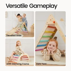 Triangle Set 7-in-1 Foldable Montessori Climbing Toys Wooden Indoor Jungle Gym