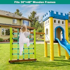 Climbing Net for Kids with Installation Base for 30″ × 48″ Wooden 30″ X 48″