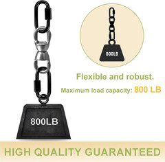 Swing Swivel 304 Stainless Steel Double Eye Hook with Snap Hooks Black Tree Swin