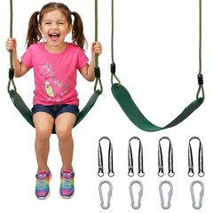 2 Pack Heavy Duty Kids Swing Seat with 79″ Adjustable Rope, 330 Green, 2 Pack