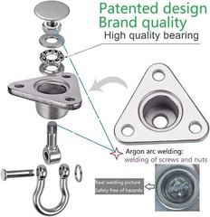 Stainless Steel Hanger with Smooth Swing Bearings, Heavy Duty 180°+360° Swivel S