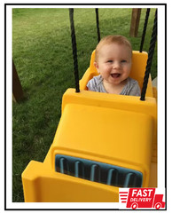 Toddler Swing Bulldozer Bucket Seat Outdoor Baby Swing Set 50 lb UV Resistant