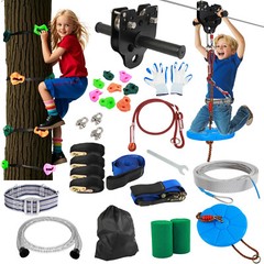 160FT Zipline for Backyard Kids and Adults -Up to 400 lbs Outdoor Zip Lines Kits