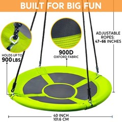 Swing for Outdoor Swing Set – Pack of 1 Swing Seat Kit with Heavy Duty Chains…