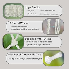 Stair Safety Net for Kids Rope Net Safety Netting for 3.28X1.64ft 6mm/8cm
