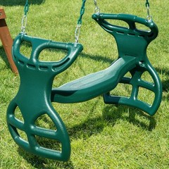 04-0037-G Dual Ride Glider Back-to-Back Tandem Swing, Green, Green Plastic Co…