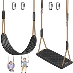 SELEWARE Heavy Duty Swing Seats for Kids & Adults, Non‑Slip Flat Plastic & U‑…